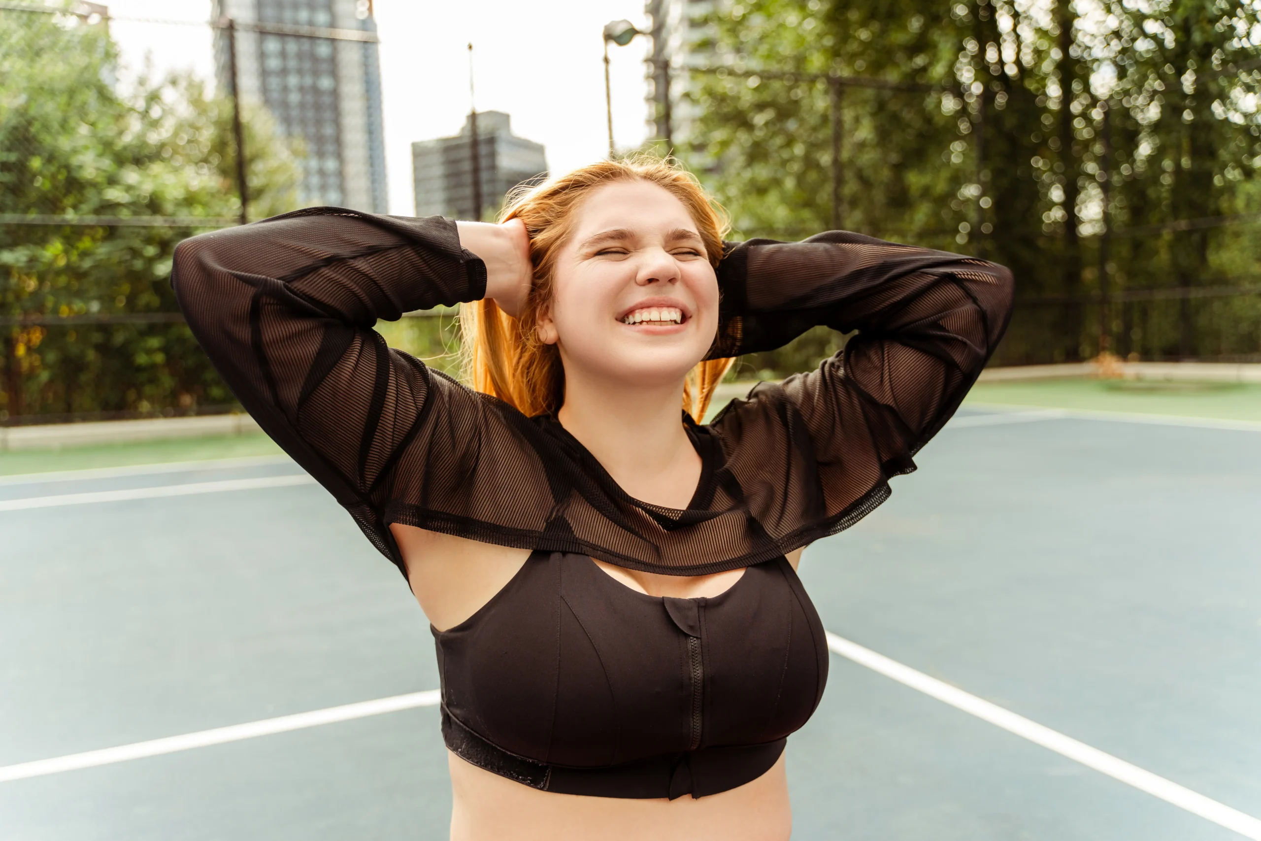 Person celebrating outdoors