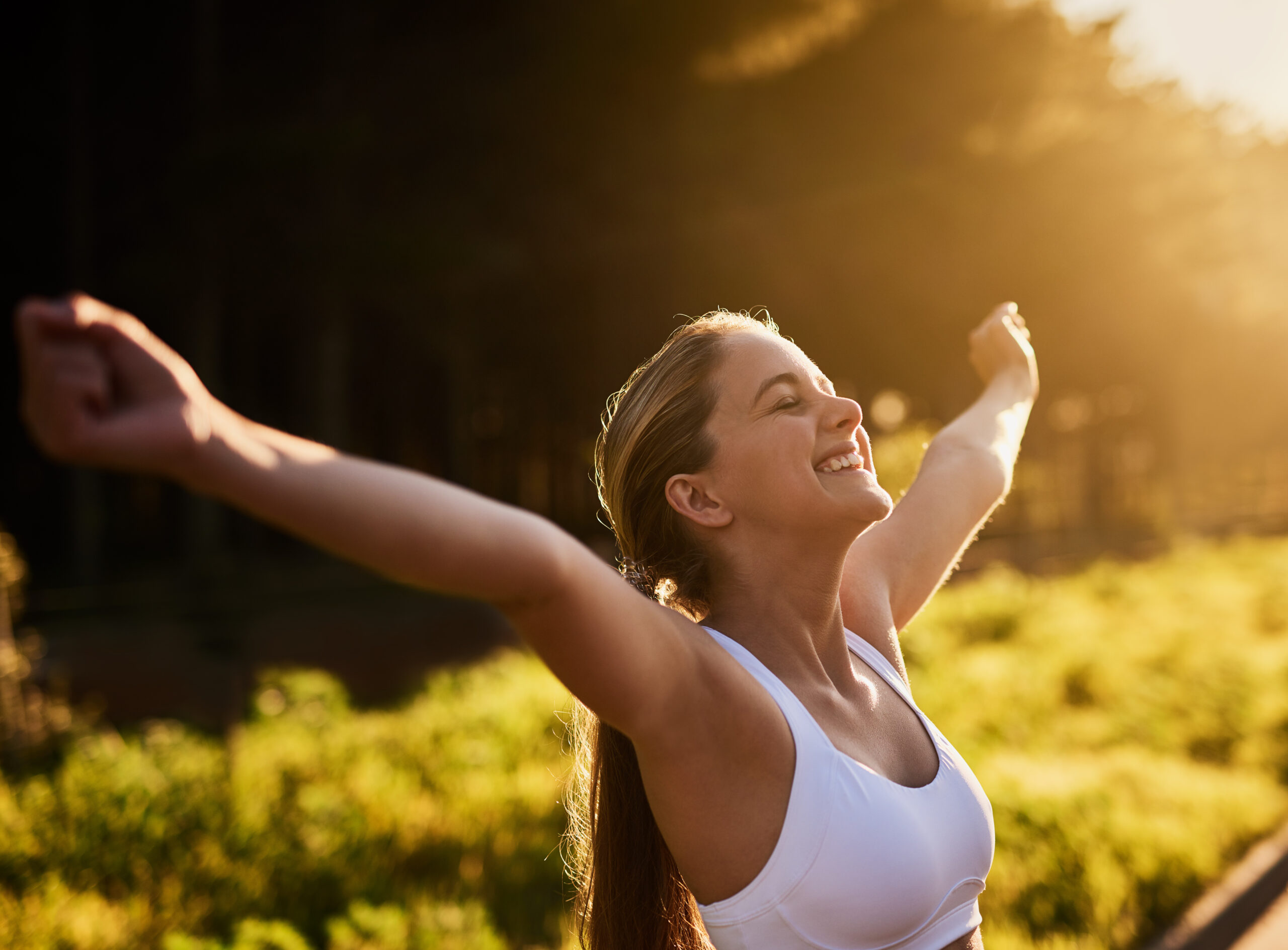 Person smiling outdoors